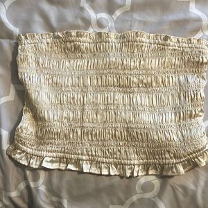 New with tags still on crème colored silk tube top- free people